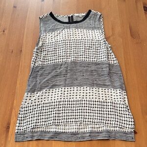 Madewell Black and White Patterned Sleeveless Top
